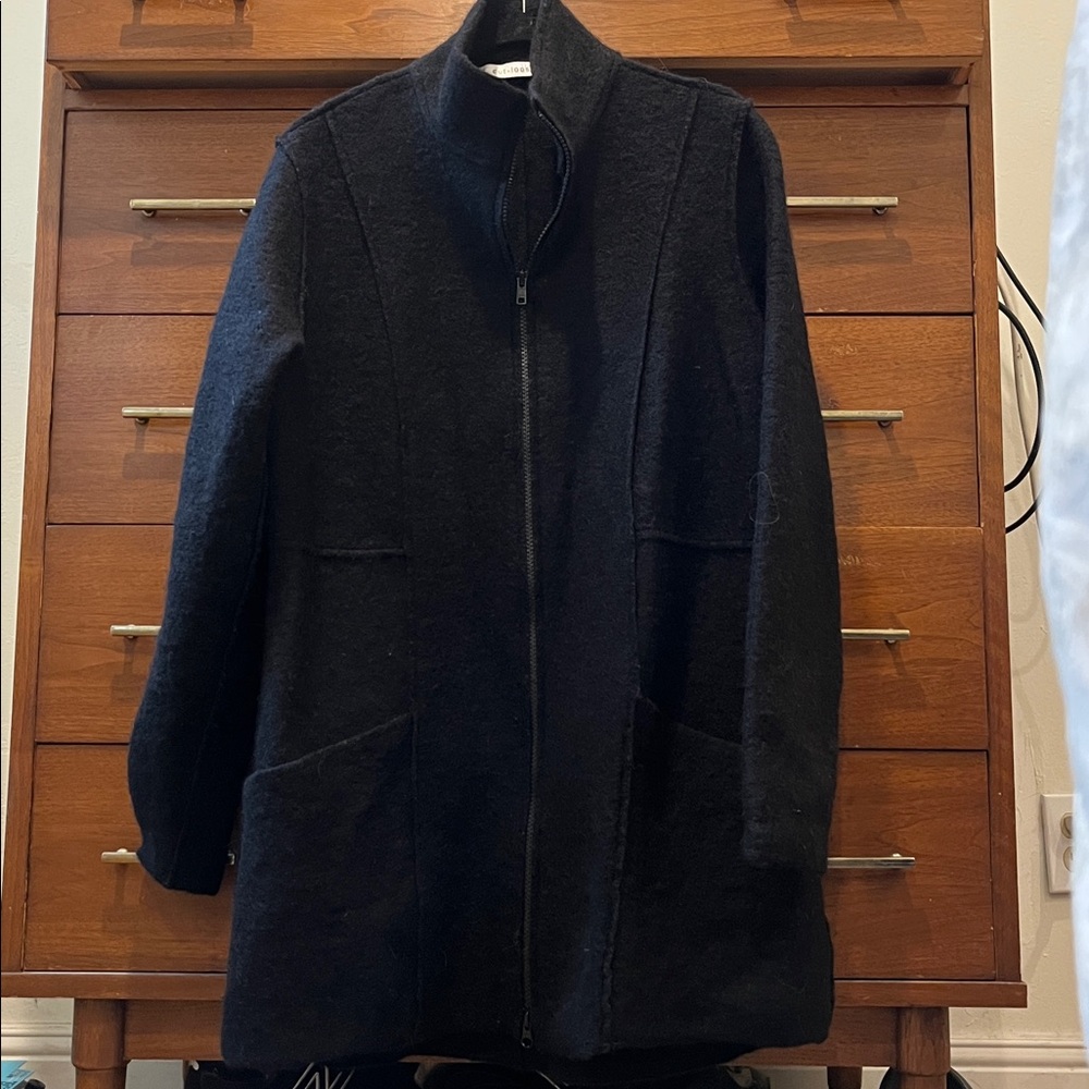 Cut Loose Black Women's Boiled Wool  Zip Jacket